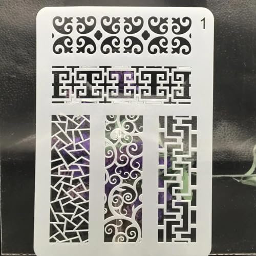 Stencil per artigianato, 20 x 14 cm, cornice rettangolare, riutilizzabile, per dipingere su mobili, pavimenti, decorazioni fai da te