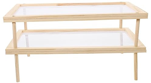 Mikinona Essiccatore Per Pasta Doppio Strato in Legno, Rastrelliera Per Spaghetti e Asciugatrice Per Noodles, Smontabile e Salvaspazio, Per Cucina Domestica e Preparazione Pasta Fatta in Casa