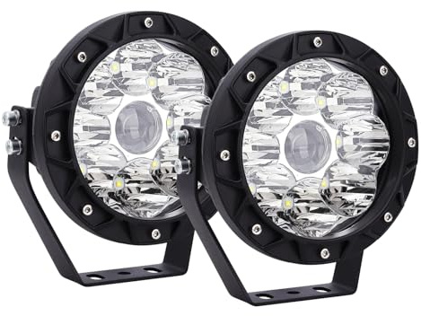 Faro de trabajo LED de 5 pulgadas, 45 W, redondo, proyector LED, coche, 12 V, 24 V, impermeable, IP67, foco de largo alcance, LED, 6000 K, luces de trabajo, lámpara para tractor 4 x 4 Offroad camión