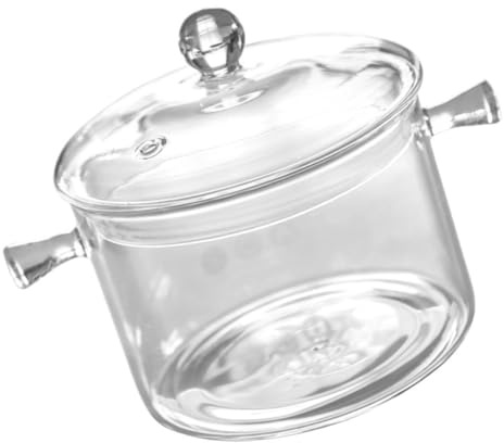HIAKDOFT Pentola in Vetro per Zuppa Pentola per Cucinare Coperchio per Cucina Multiuso e Noodles Resistente al Calore