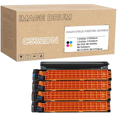 Tamburo Compatibile Per OKI 46484108 46484107 46484106 46484105 Tamburo Immagine, Grande Capacità Di Lavoro Per C532dn C542dn MC563 MC573DN, Alta Resa 30.000 Pagine 4Color