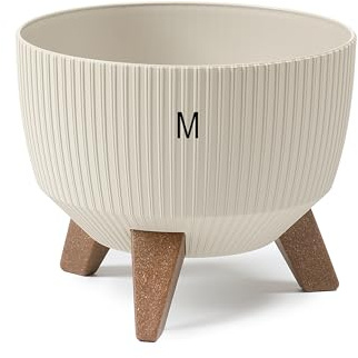 MELTOM Blumentopf Schale mit Füßen Einsatz Kräutertopf Übertopf Pflanzschale Eco Recycled (Baumwolle, M)