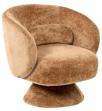 Drehsessel Chenille Stoff goldbraun Retro-Stil für Wohnzimmer Lieksa