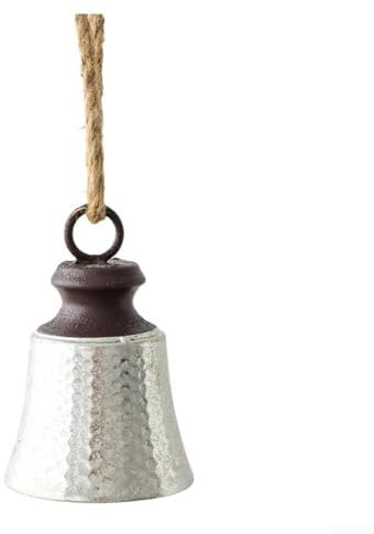 Weihnachtsglocke aus Metall für Baumschmuck mit Eisenmaterial und klarem Klingelton (F)