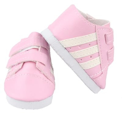 Codulu Doll Shoes for 18in American Doll Pink Flat Shoes Casual Costume Accessories for 43-46cm Girl Doll-F