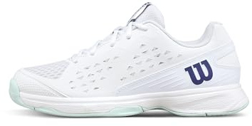 WILSON Rush Pro Jr Junior Tennis Shoe - White/Bay/Skipper Blue, Size 1