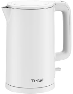 Tefal Thermo Protect Kettle, Hervidor eléctrico de 1500W, Capacidad de 1,5L | Seguro al tacto, Doble aislamiento, Apagado automático luz indicadora, Filtro extraíble y lavable, Vertido preciso, KO1411