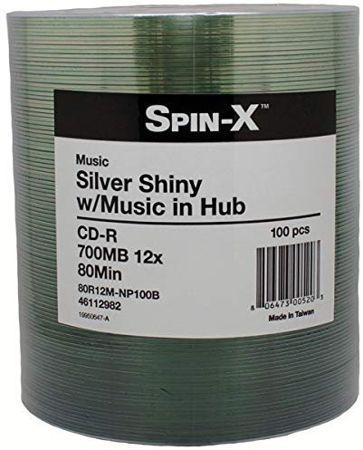 Prodisc spin-x 12 x Digital Audio Music CD-R 80 min argento lucido, 100 pz