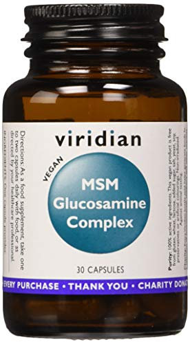 VIRIDIAN GLUCOSAMINA MSM 30cap.veg. – gélules qui facilitent la supplémentation quotidienne, boîte de 30 gélules, contribue au fonctionnement normal de l’organisme au quotidien et convient à ceux qui