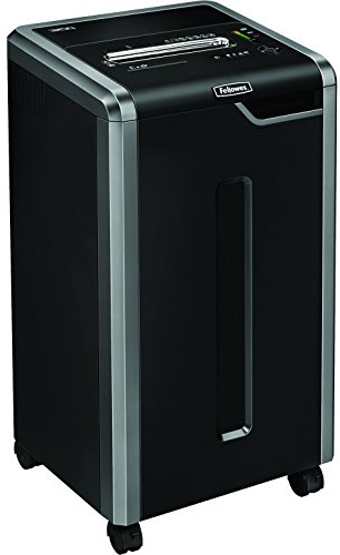 Fellowes Powershred 325i 100% Anti-Stau Aktenvernichter, Schneidleistung: 24-26 Blatt (Streifenschnitt), schwarz/Silbergrau