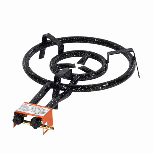 Garcima 20451 Paella - Quemador de Gas Natural de Doble Anillo, 45 cm, Metal, Negro