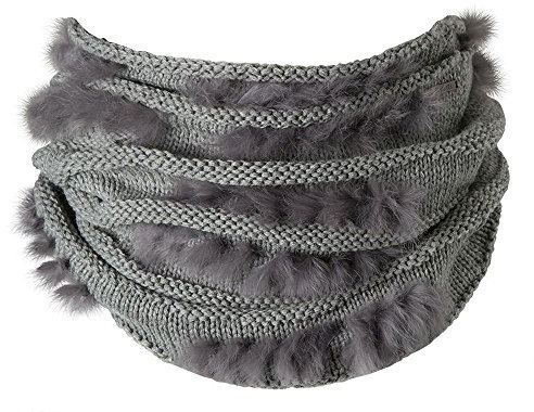 Barts Shila Col - Loopschal, schlauchschal, Rundschal, Tube, Strickschal winter damen - Grau kunstpelz
