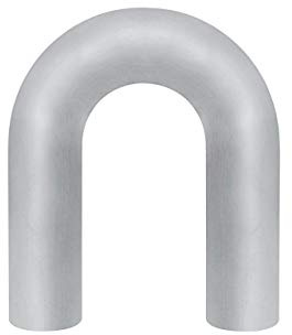 HPS AT180-225-CLR-35 6061 T6 Aluminum Elbow Pipe Tubing, 16 Gauge, 180 Degree U Bend, 2.25 OD, 0.065 Wall Thickness, 3.5 Center Line Radius