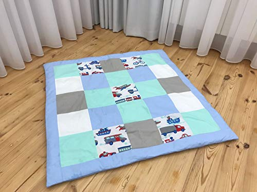 Krabbeldecke Patchwork Decke Spieldecke Babydecke 125x125 cm