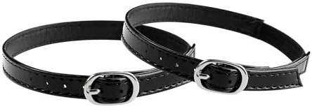 Allegra K Women's Elastic Detachable Buckle Shoe Ankle Straps Belt Band for Heels 33.5cm/13.19 Leather Black