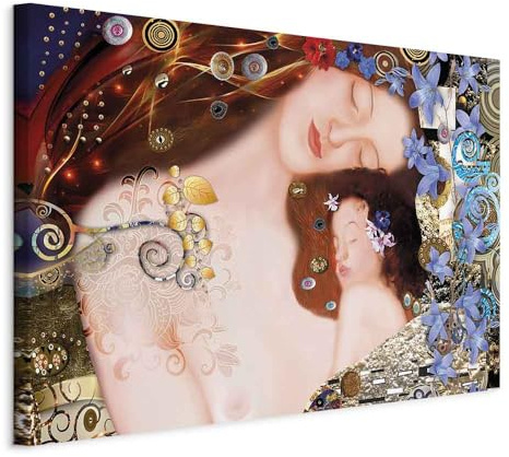 murando Acoustic Canvas Wall Art Gustav Klimt 120x80 cm / 47 x 32 picture with acoustic foam sound absorption print image Artwork 1 pc room acoustics soundproofing Abstract Mother child l-A-0016-b-a