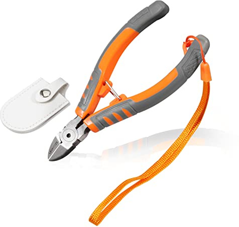 LEONTOOL Diagonale Schneidzange 12,7 cm Drahtspülschneider Seitenschneider Drahtschere mit Handseil und Schutzabdeckung für Schnitte Elektronikdrähte Schmuck Kabelbinder