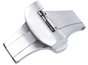 WIKUNA 22 mm Uhrenzubehör Edelstahlschnalle Doppelpresse Schmetterlingsschnalle passend für Panerai Armband Faltschließe (Farbe: Silberschnalle, Größe: 22 mm PAM Markierung)