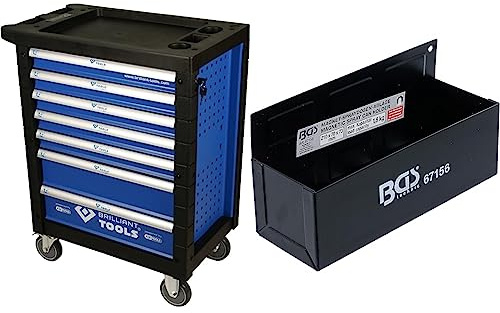 BRILLIANT TOOLS BT152900 Werkstattwagen mit 7 Schubladen, leer [Powered by KS Tools] & BGS 67156 | Magnet-Spraydosen-Ablage | 210 x 75 x 70 mm | 6 Starke Magnete, Haltekraft ca. 1,8 kg