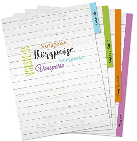 PRICARO Ordner-Register Vintage, A4, 4 teilig