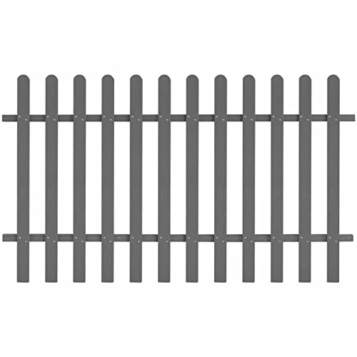 Homgoday Lattenzaun Gartenzaun Holzzaun Friesenzaun Zaunlatte Vorgartenzaun Zierzaun Zaun Zaunlatte Gartenzaun WPC Grau 200x120 cm