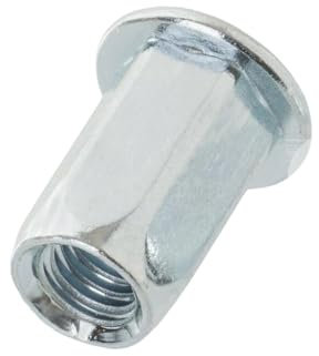 Nietmuttern mit Flachkopf- 20 Stück. Blindnietmuttern Stahl verzinkt (M10 x 19.5)