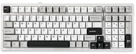 EPOMAKER x Aula F99 Kabellose mechanische Tastatur, Tastatur Gasket mit Hot-Swap, Polsterung, Bluetooth, 8000 mAh, NKRO, RGB, für Gaming/Win/Mac(F99 Grey, Nimbus Switch)