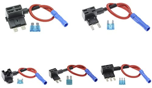 12-V-Sicherungshalter Add-a-Circuit TAP-Adapter Mikro-Mini-Standard-ATM-APM-Blatt-Autosicherung mit 10-A-Blatt-Autosicherung mit Halter Ersatzsicherung (Color : T Standard, Size : 35A)