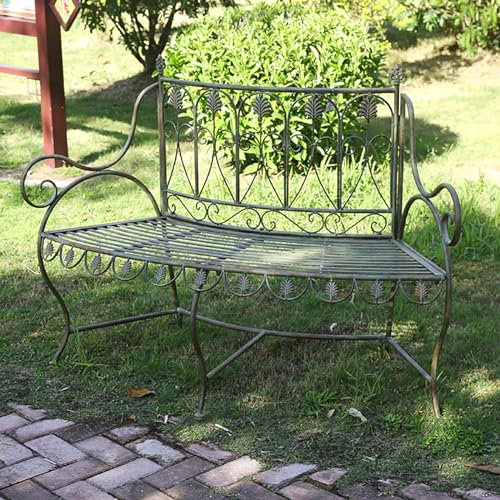 WXXSHGDW Halbrunde Gartenbank aus Metall, Umlaufende Retro-Baumbank, Wetterfeste, Glatte Oberfläche für Garten, Veranda, Hof und Park