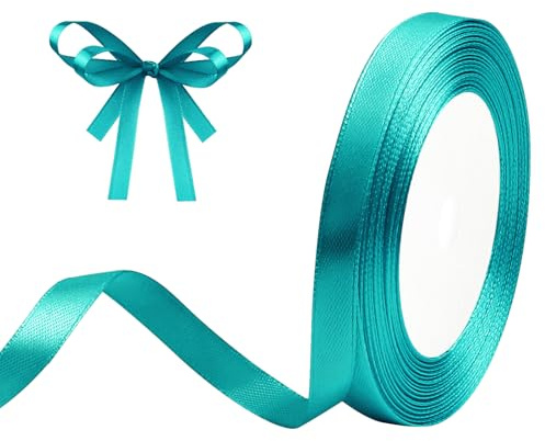 DekoBander Türkisblau Satinband 10mm x 23m Geschenkband