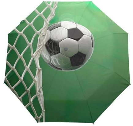 GAIREG Regenschirm mit Fußball-Motiv, klappbar, winddicht, automatisches Öffnen und Schließen