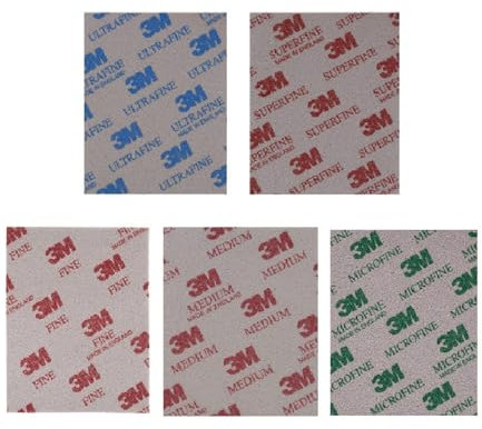 Almohadillas Suaves de Esponja de Lijado, Pulido, Espuma húmeda y Seca, Lavable, Reutilizable, Grano Fino, Corte rápido, tamaño de Grano (microfino, superfino, Ultrafino, Mediano, Mezcla Fina-5)