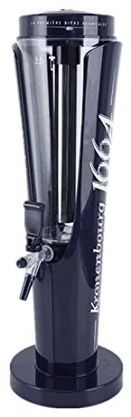 WHITEUQ Tour à bière avec Tube de congélation en Acier Inoxydable, Distributeur de Boissons Bleu foncé Froid avec Robinet en Plastique (Une Couleur 2 litres)