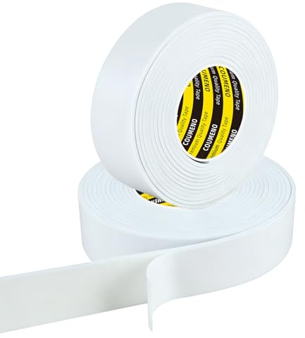 COUMENO 2 Rollen Weißes Schaumstoff-Klebeband, 25mm x 5m, 3mm dick. | Einseitiges selbstklebendes Moosgummi-Dichtungsband für Türen und Fenster, Zugluft-, Wasser-, Kollisions- und Schalldicht.