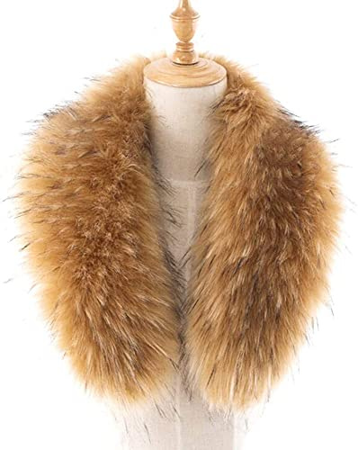 JAWSEU Damen Fauxpelzkragen Pelzschal Pelz Winter Warmer Schal, Winterschal Schlauchschal Abnehmbarer Fellkragen Pelzkragen Warmer Plüsch Schal Kunstpelz Fell Kragen Pelzschal Wintermantel Pelzschal
