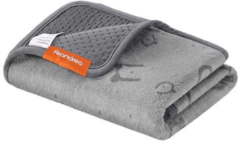 Feandrea hundfilt, 2-pack, återanvändbar matta, 122 x 61 cm, L, vattentät, läckagesäker, halkfri, absorberande, för marsvin, hamstrar, kaniner, duvgrå PTD006GD01