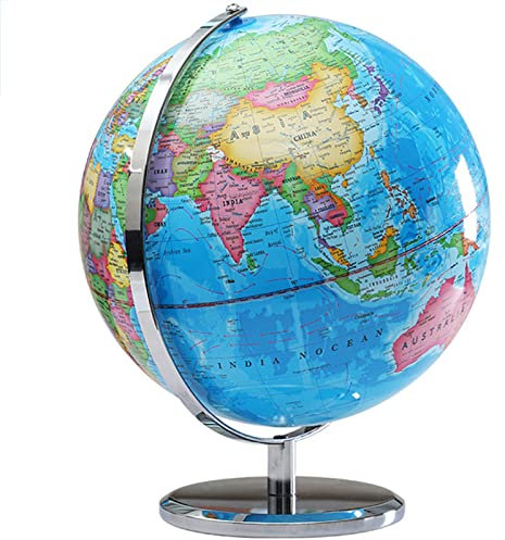 Globo educativo con iluminación LED con soporte, herramienta de aprendizaje interactiva para geografía, perfecto para niños y adultos en la escuela, hogar u oficina