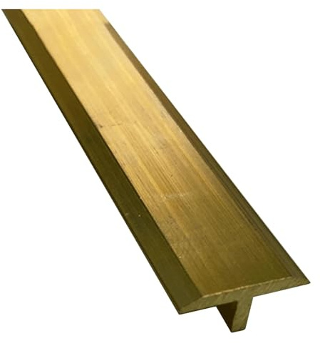 SJHPZG Groupe de Transition en Laiton Plat en Forme de T - Bordeau de Murs de Sol de 1,5 cm de Largeur Borne de Transition Bar Bois à la Bande de Couverture d'espace Carrel