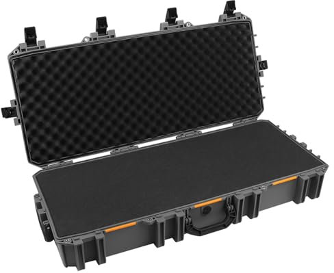 39 Zoll Multifunktionales Taktisches Accessoire-Sicherungslagerungsgehäuse, Rollende Harte Gewehr-Koffer, Stark Wasserdichter Outdoor-Multifunktionaler Schutzkoffer(Gray)
