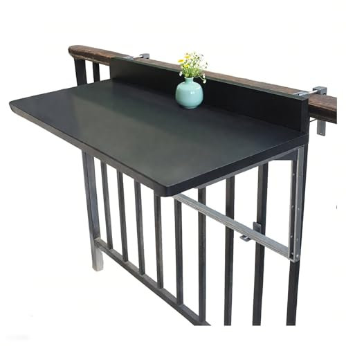 TELCIM Balcony Table Hanging Railing,Patio Side Table,Hanging Foldable Adjustable,Patio Bar Table,Wall Mounted Small Folding Space Saving Dining Table,Suitable For Balcony(120 * 39cm/47.2 * 15.3in)