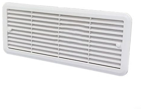 Griglia di ventilazione per frigorifero, roulotte, 483 x 186 mm, resistente alle intemperie, in ABS, per installazione esterna Thetford, 62445480, colore: bianco