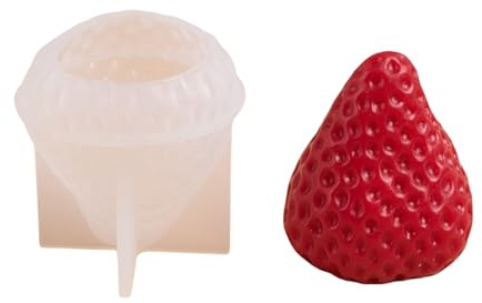 Haiki - Stampi per Candele a Forma di Fragola, Stampo in Silicone per Ornamenti, Stampi in Resina Epossidica per la Fabbricazione di Candele, Stampi in Silicone per Dolci