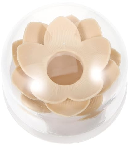 WEKADRIN Contenedor Decorativo de Bastoncillos de Algodón con Tapa Dispensador Multifuncional Forma de Beige Compacto y Práctico para Almacenamiento Ordenado