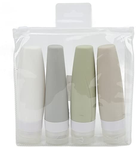 Generic Silikon Reseflaska Läckagetät 90 Ml 4 Färger Pressbara Behållare Set för Resor, Livsmedelsklassad Silikon för Kryddor, Schampon, Lotioner och Tvålar