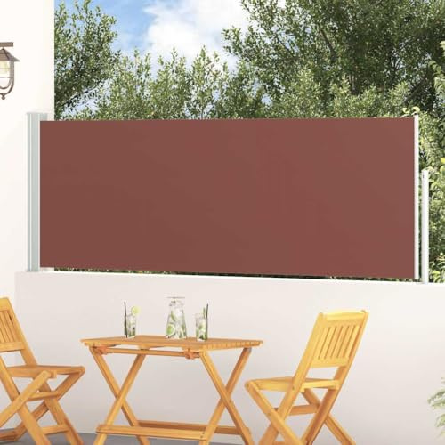 Genérico Toldo Lateral retráctil de jardín marrón 100x300 cm, Sombrillas Marrón,48375