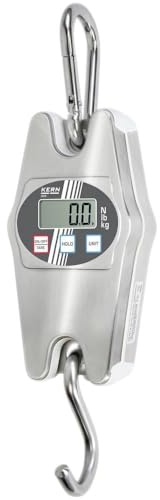 KERN Hängewaage HCN 500K100IP (Wägebereich max. 50 kg, Ablesbarkeit 100 g, für Industrie + Privat, wiegen von Nahrungsmitteln / Koffer usw.) | Edelstahl, Wägebereich bis 50 kg, Ablesbarkeit 100 g