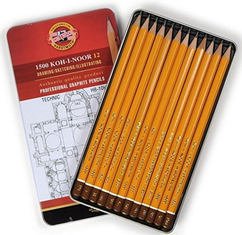KOH-I-NOOR 12ER Set Harter Graphit TECHNISCHE Zeichnung STIFTE HB - 10H