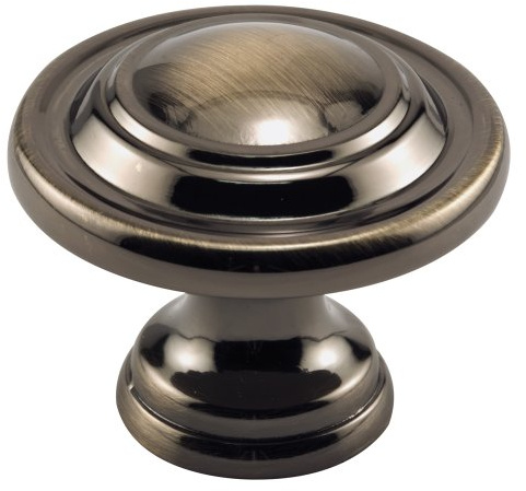 Prime-Line N 7370 Bi-Fold Door Knob – Wide Base, Large Diameter Door Knob for Easy Gripping, Replace Old or Unsightly Knobs, 1-11/16 in. Outside Diameter, Diecast, Antique Brass Plated (Single Pack)