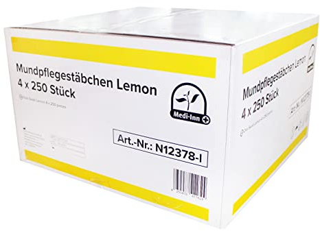 Medi-Inn Mundpflegestäbchen Zuckerfrei mit Lemon-Geschmack zur Mundpflege (4 x 250 = 1000 Stück)