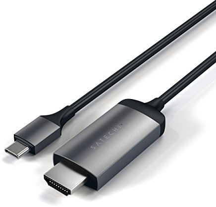 SATECHI Aluminium USB-C auf HDMI Kabel, 4K 60Hz, für MacBook Pro, Air M2, M1, iPad Pro, Air M2, M1, Mac mini M2, iMac M1 (Space Grau)